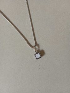 Silver white stone pendent