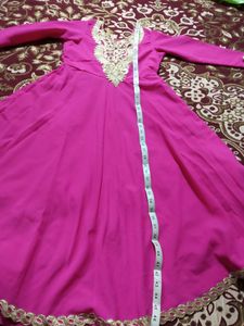 Pink Anarkali With Dupatta