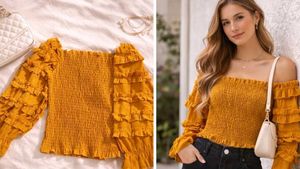 Smocked Off-Shoulder Ruffle Top