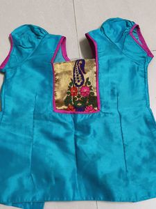 Magenta &amp; Gold Embroidered Dress
