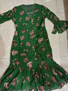 🌿Emerald green Floral Dream dress 🌸
