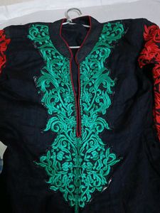 Black Embroidered Anarkali Suit Set