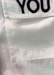 Zudio White Cropped Shirt with "NOT YOU" Text