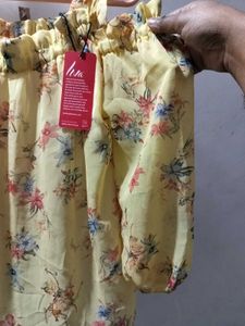 Yellow Floral Cold and off Shoulder Top
