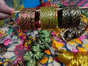 combo Colorful Glass Bangles Set