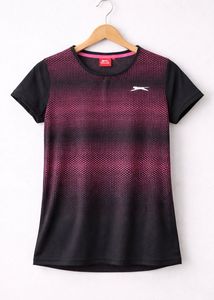 Slazenger Women Black Pink Sports T-Shirt M