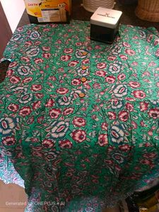 Teal Floral Print Kurta