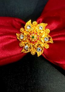 Gold Plated Kundan Statement Ring