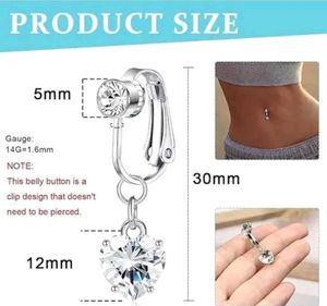 Heart Crystal Clip-On belly piercing