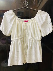 off shoulder summer friendly white Top