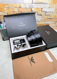 Armani Double Buckle Reversible Belts With Box