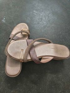 Sparkly Rose Gold Flat Sandals