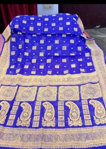 New Saree With Fully Stitched Blouse 💜