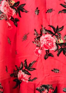 Red Floral Print gown