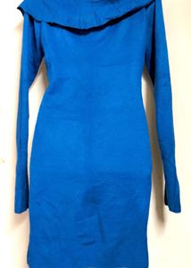 Blue Sweater Dress( Fully Stretchable)