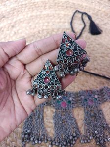 Oxidised Choker Set