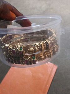 Exquisite Gold Bangles with Gemstones