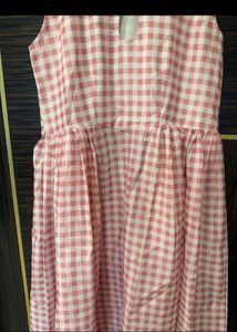Chic Pink Gingham Fit &amp; Flare Dress