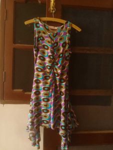 Retro Geometric Print Sleeveless Dress