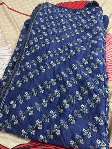 Elegant Blue Silk Saree with Embellishments