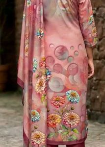 Peach Floral Kurta Set