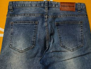 Distressed Blue Wash Jeans