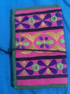 Embroidered notebook with Mirror Work