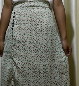 Boho Floral Print Maxi Skirt