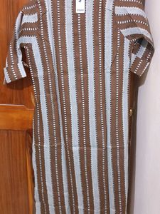 Brown Striped Kurta