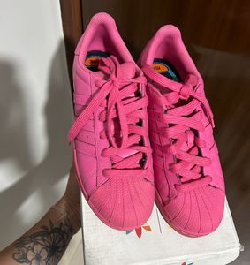 Vibrant Pink Adidas Superstar Sneakers