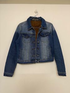 Blue Denim Jacket with Fur Lining
