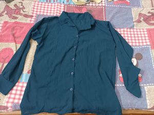 Beautiful Peacock Colour Shirt For Girls