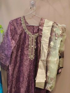 Elegant Purple Embroidered Kurti