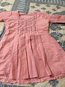 Pink Embroidered Kurta