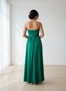 Emerald Green Strapless Maxi Dress