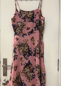 SASSAFARAS New Pink Printed Floral  Dress