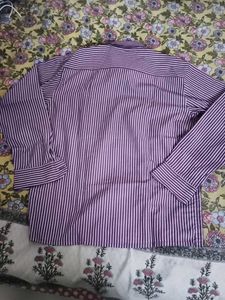 Men's Purple Striped Casual Shirt