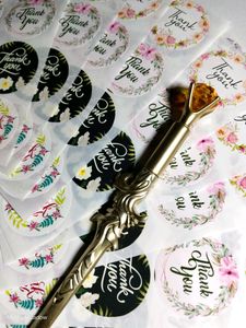 💐50 Pcs Floral Design Thank You Sticker