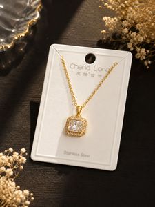 Elegant Square Crystal Necklace