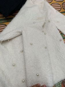 Elegant Pearl Embellished Coat