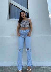 Stylish Zebra Print Abtract Geometry Crop Top