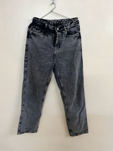 Gray Acid Wash Denim Jeans