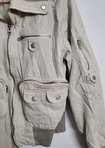 Stylish Military Pockets Jacket