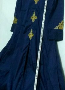 Elegant Navy &amp; Gold Embellished Dress