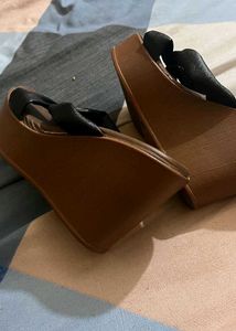 Velvet Wedge Sandals
