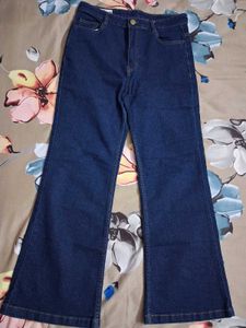 Cute Pink Floral Crop Top &amp; Jeans Set