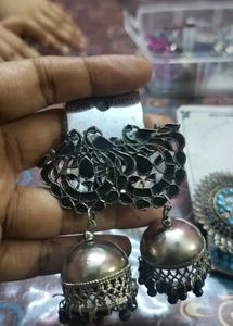Blue Jhumka Earrings