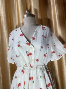 women cherry printed dress❤️