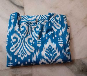 Blue Ikat Print Dress