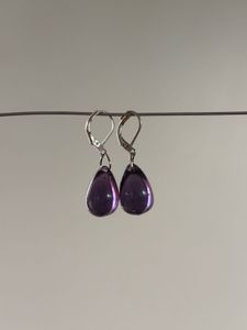 Purple Teardrop Dangle Earrings